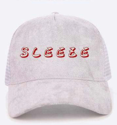 Grey Sleeze Suede Trucker Hat