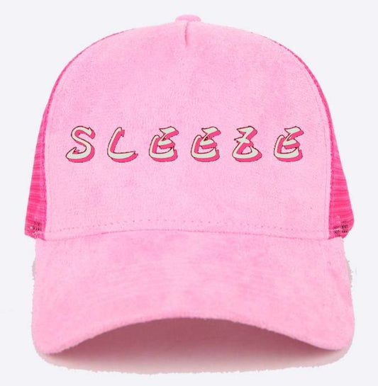 Pink Sleeze Suede Trucker Hat